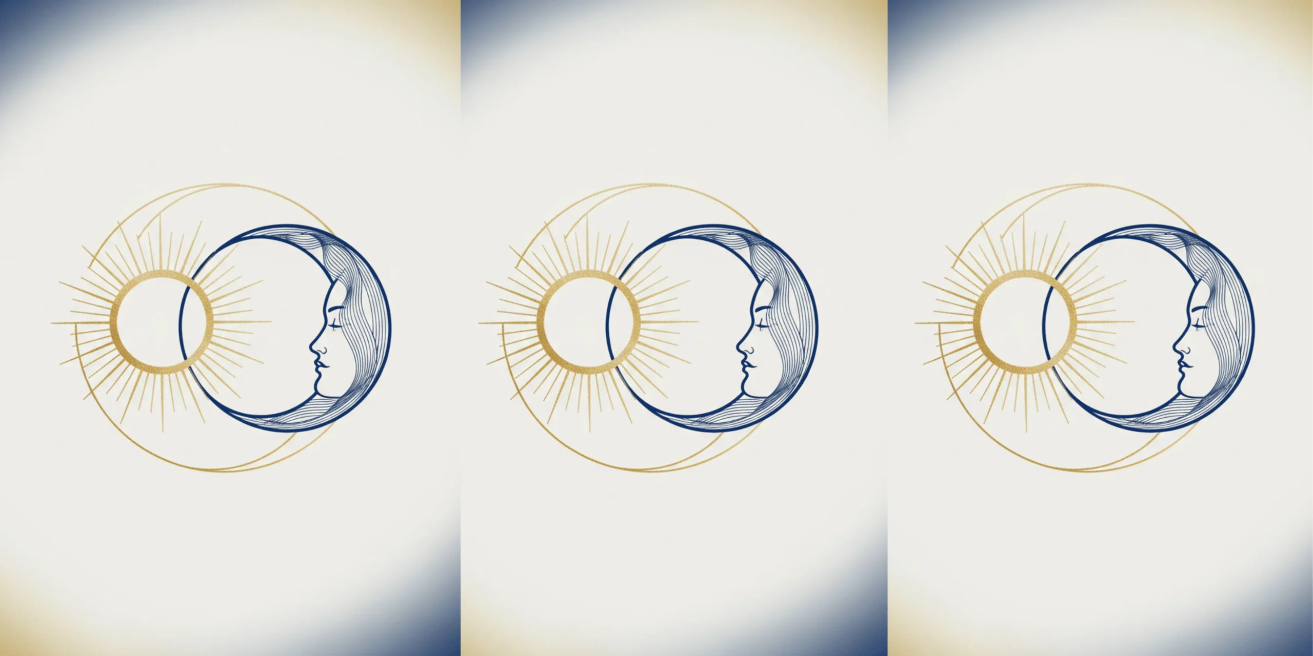 Ilustración artística del equilibrio entre el sol y la luna, ritmo circadiano