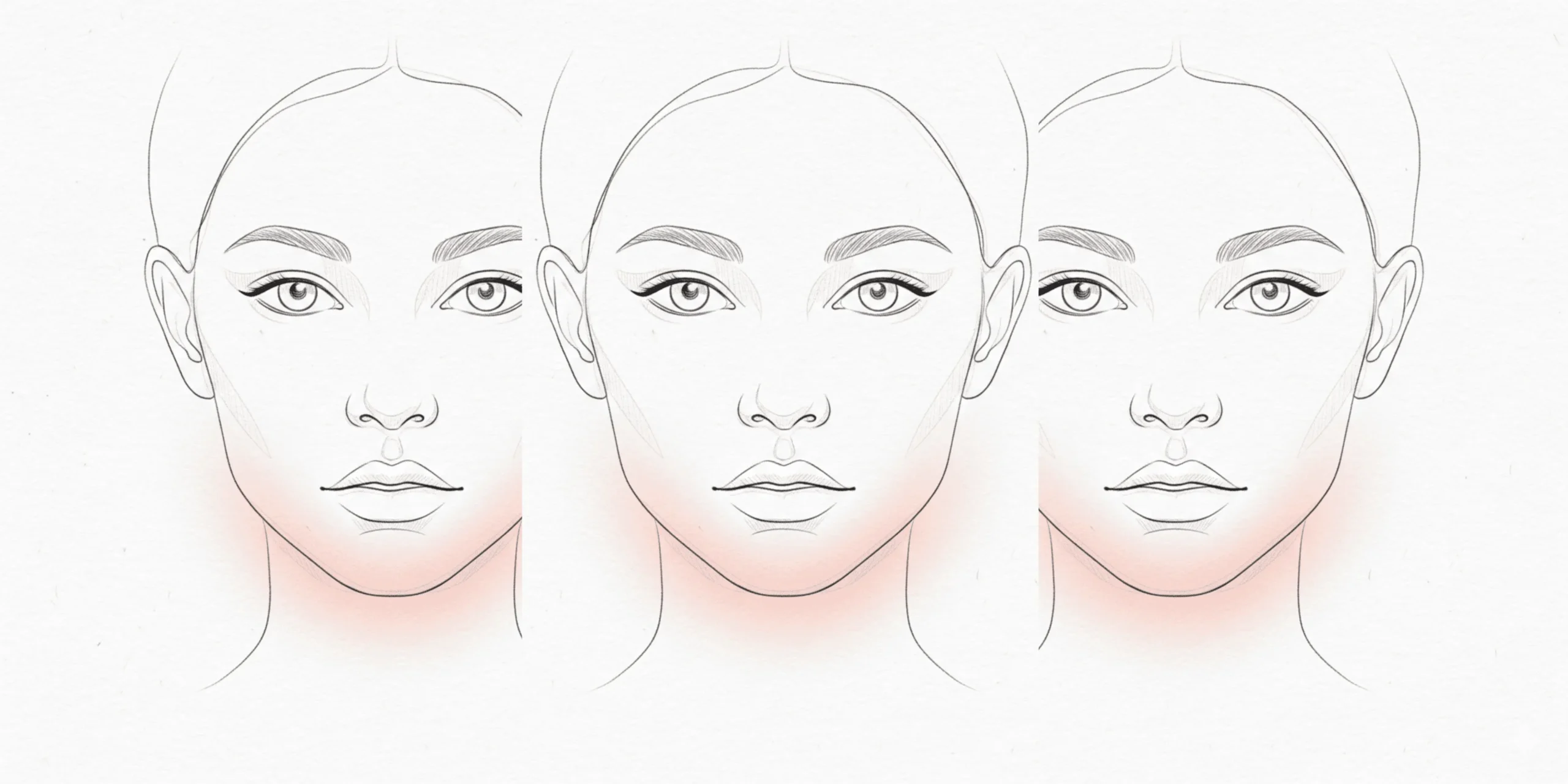 Ilustración de mapa facial destacando la zona hormonal en la barbilla