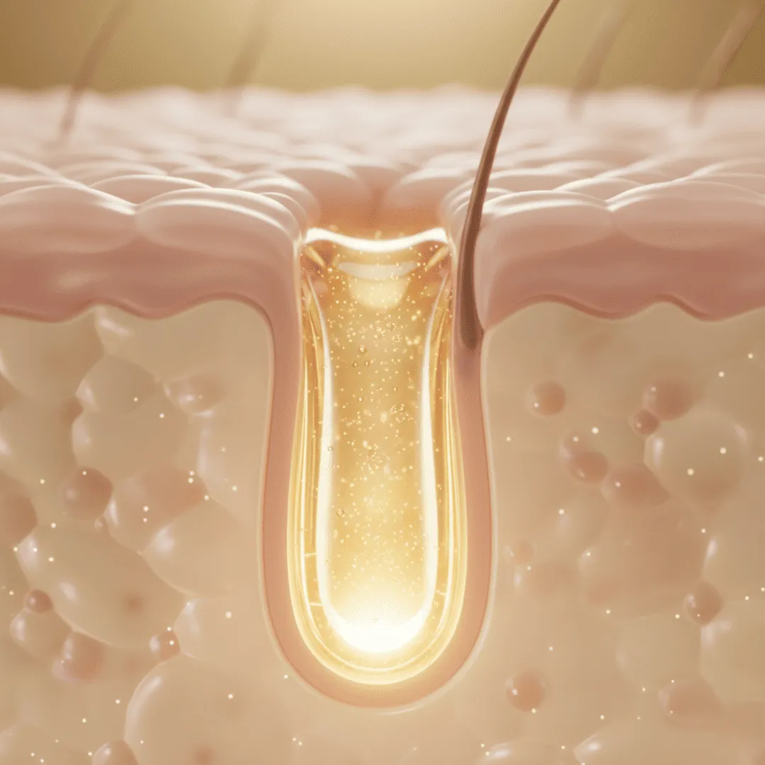 Ilustración conceptual de la piel y el origen hormonal