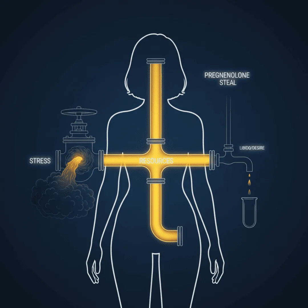 Ilustración del robo de pregnenolona por culpa del estrés